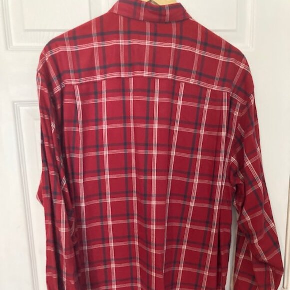 Eddie Bauer Red Plaid Mens LS Button Down Size Medium M - Picture 2 of 3